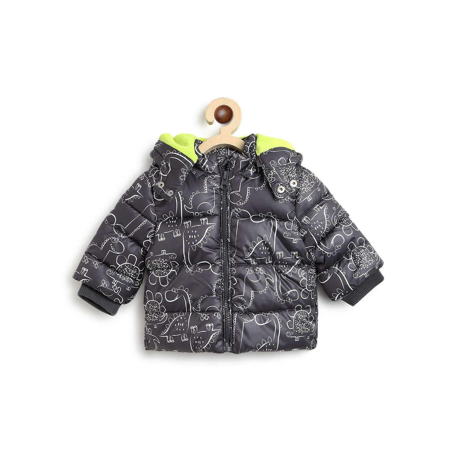 Infants Jacket with Detachable Hood-Grey